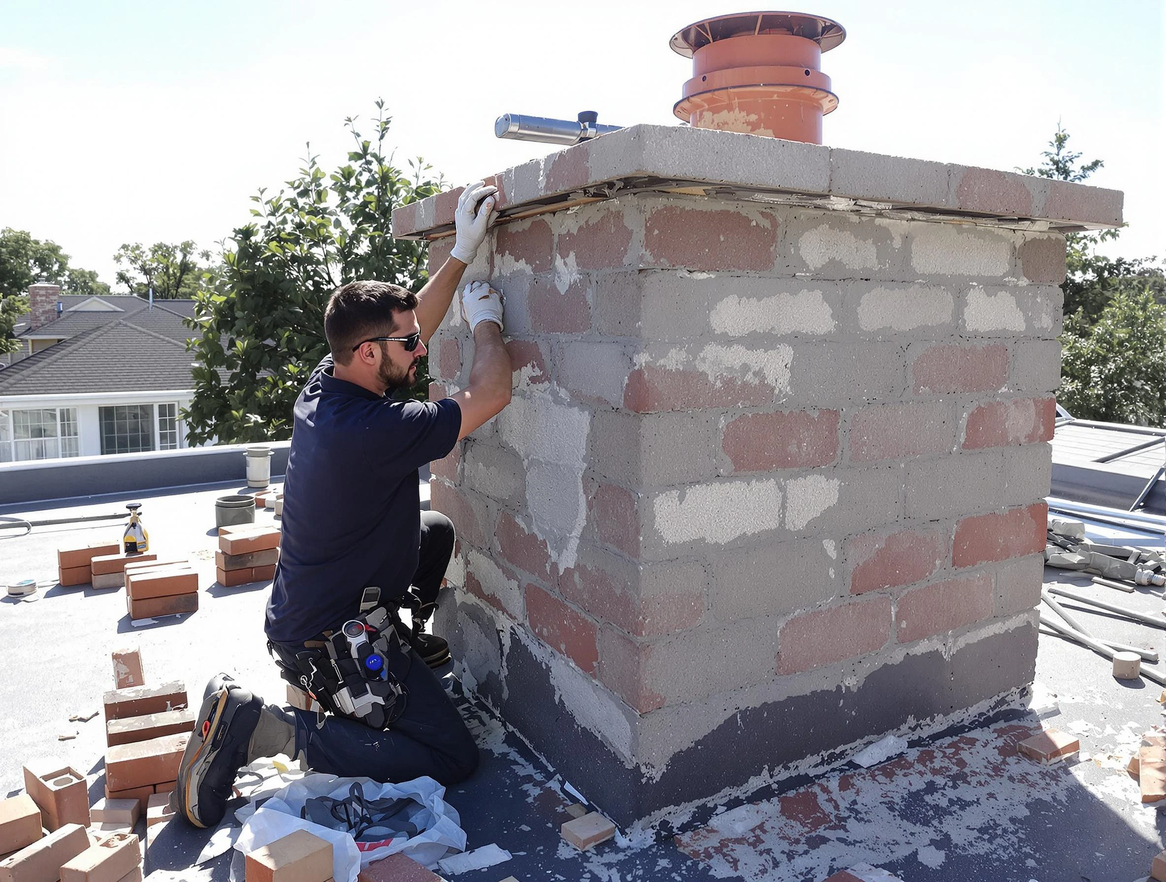Advanced chimney repair process by Evans Chimney Sweep in Evans, CO