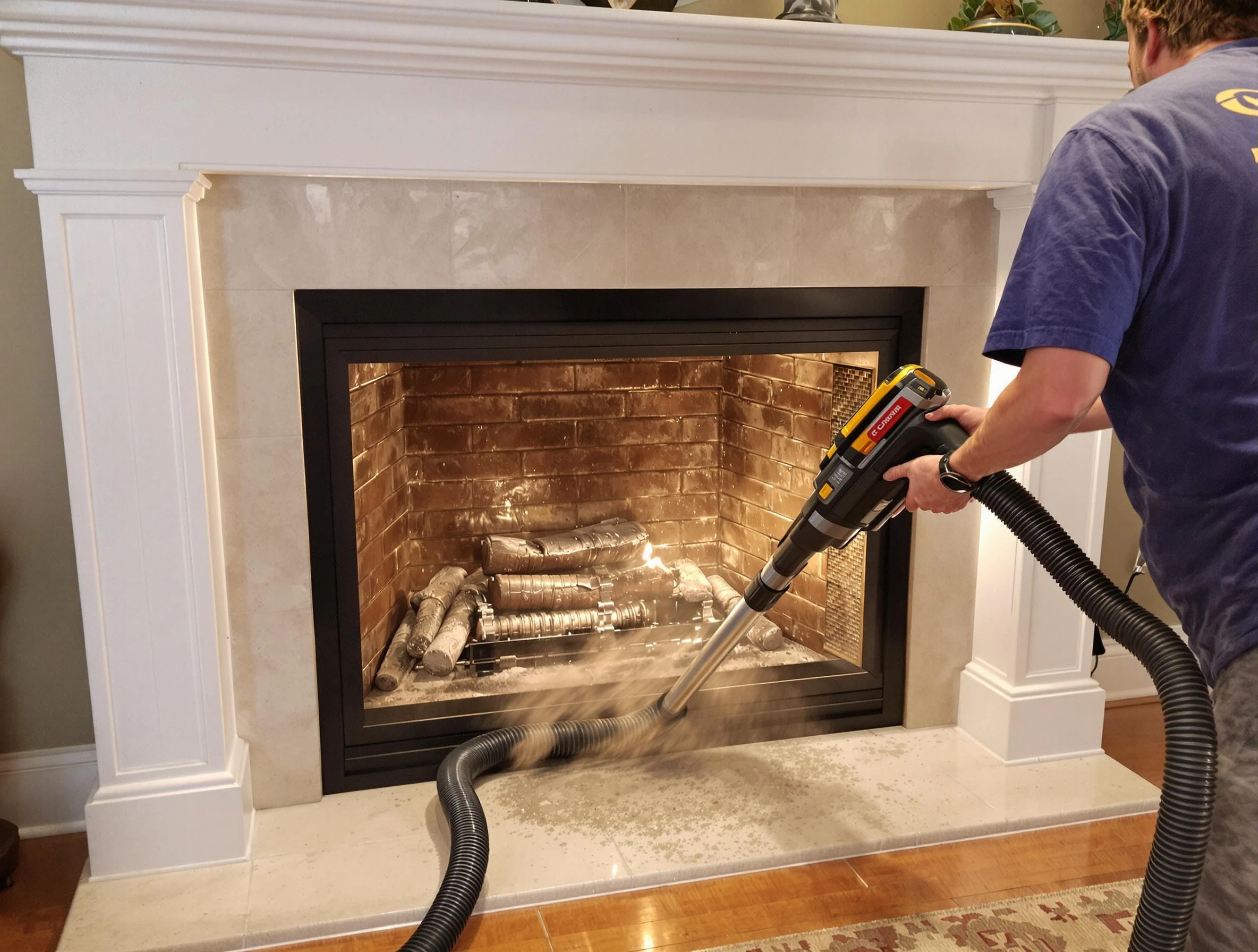 Fireplace cleaning performed by Evans Chimney Sweep in Evans, CO