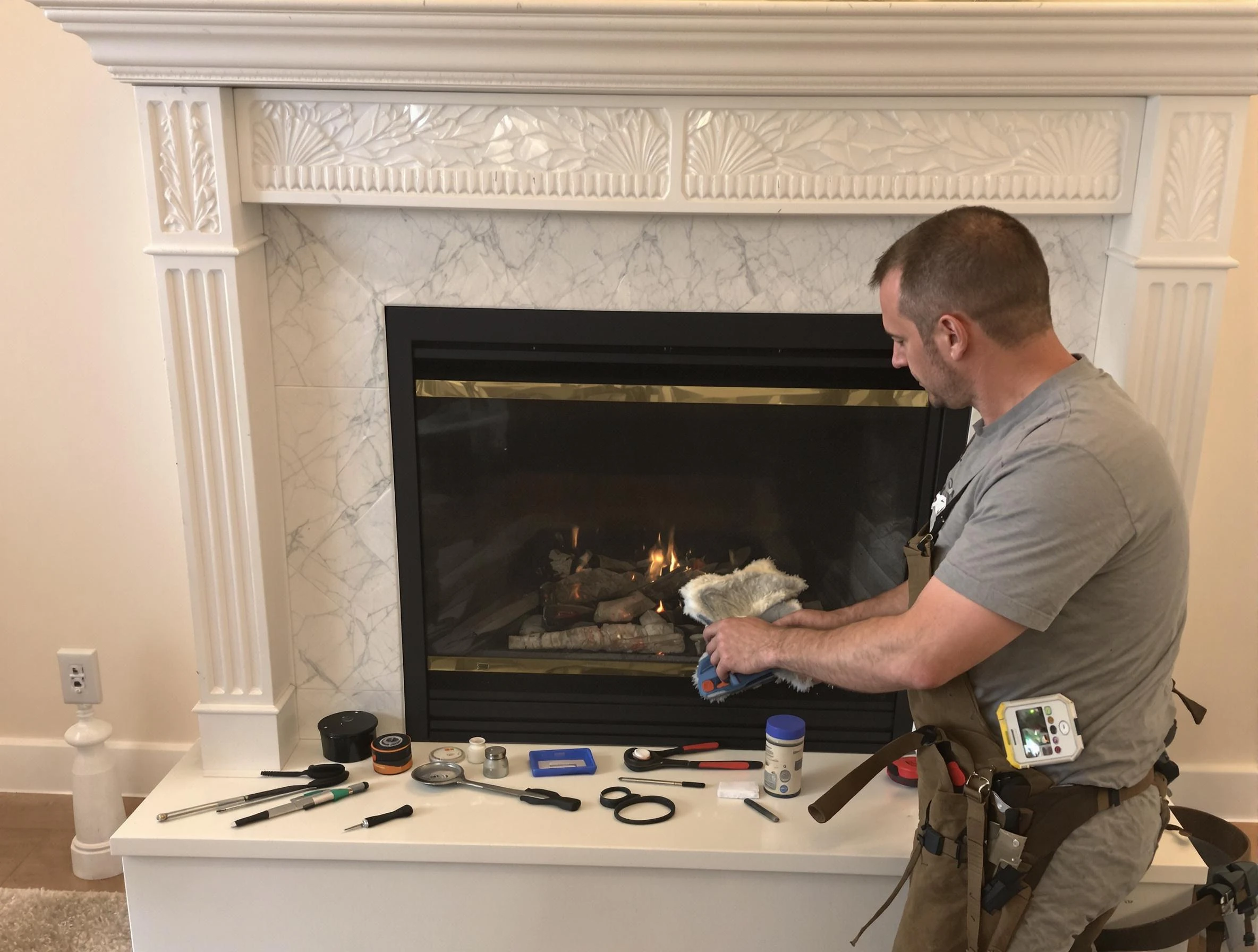 Evans Chimney Sweep performing fireplace maintenance in Evans, CO