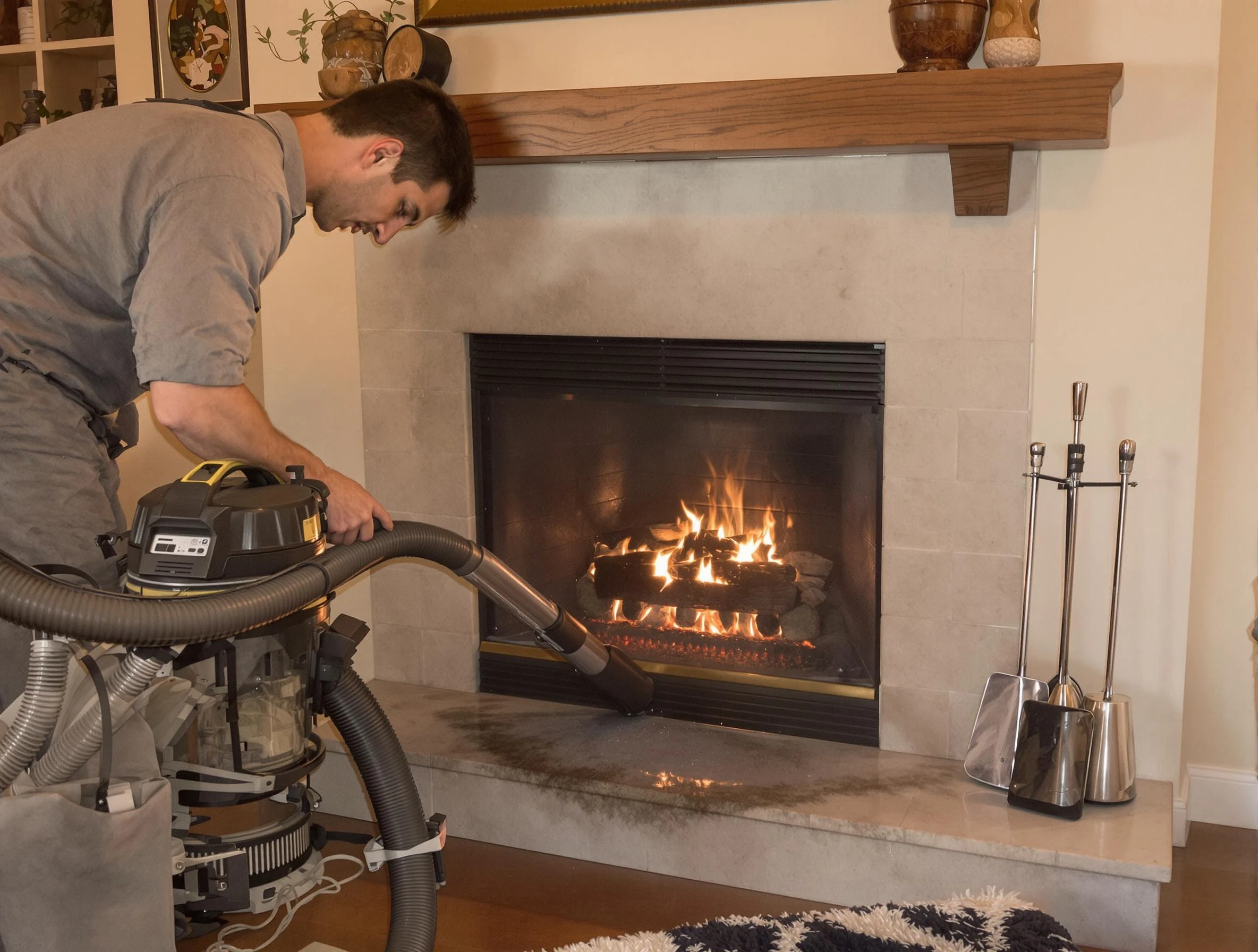 Routine fireplace upkeep by Evans Chimney Sweep in Evans, CO