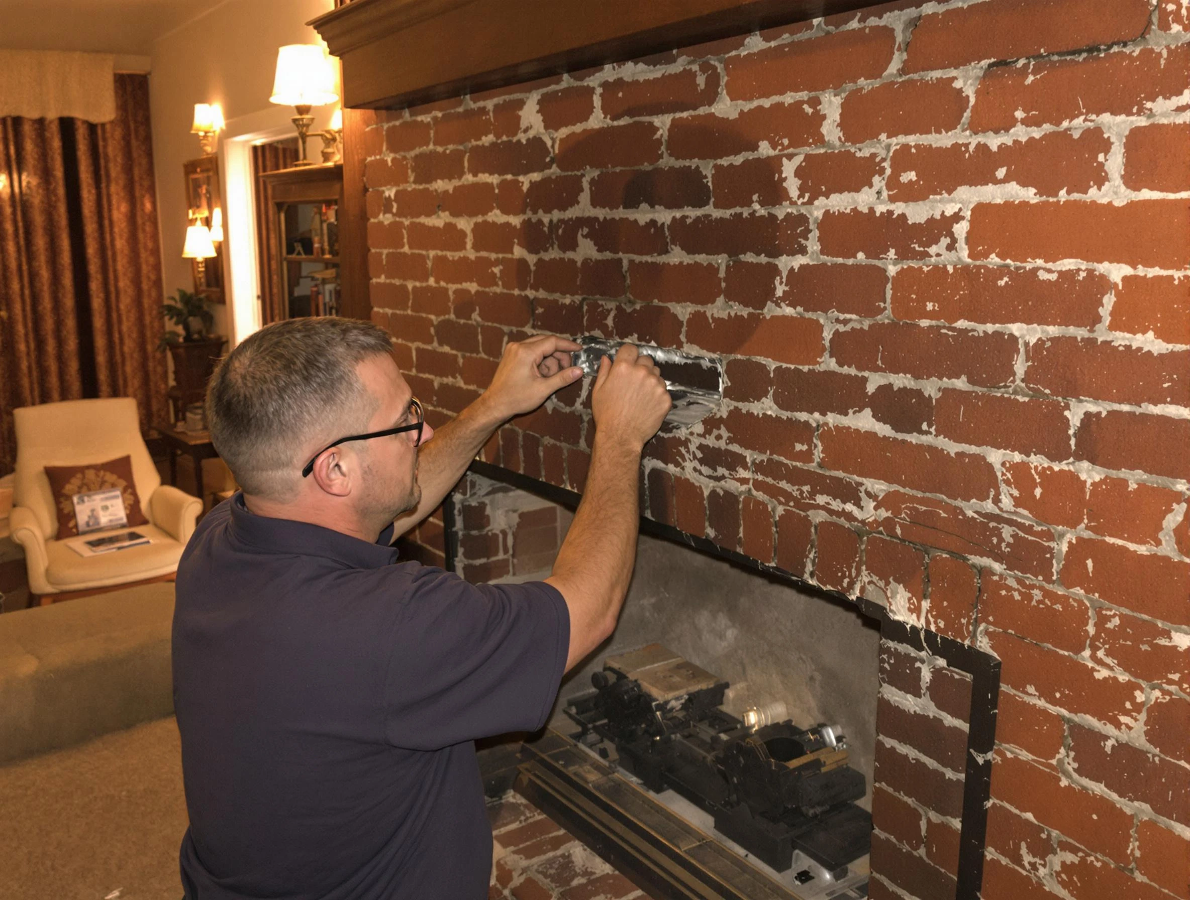 Evans Chimney Sweep expert fixing a fireplace in Evans, CO